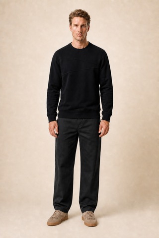 Redline Lines Regular Fit Kışlık Sweatshirt Siyah