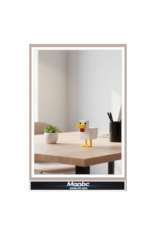 Monbc Minecraft Tavuk 3d Tasarım Dekoratif Biblo, Hediyelik Ve Ev Ofis İçin Şık Aksesuar