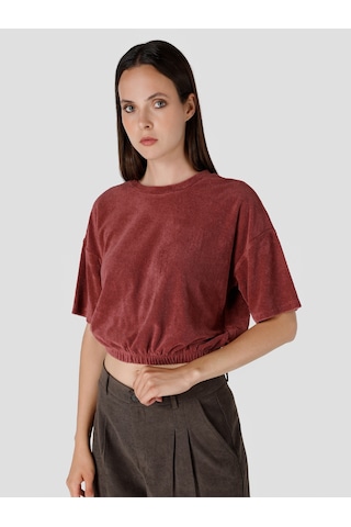 Colins Kırmızı Kadın Tshirt K.kol 001