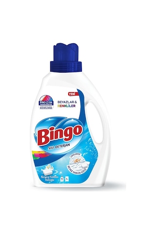 Bingo Beyazlar ve Renkliler için Beyaz Sabun Kokulu Sıvı Çamaşır Deterjanı 2600 ML Bingo Beyazlar ve Renkliler için Beyaz Sabun Kokulu Sıvı Çamaşır Deterjanı 2600 ML