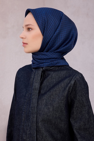 BELLİ Çiçek Desen İpek Twill Eşarp 4203d01 Lacivert -05