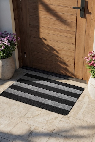 Ps035a Gri Kaymaz Taban Nem Alıcı Toz Alıcı Kapı Önü Paspası Uv Dayanıklı 45x70 Cm