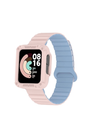 Xiaomi Redmi Watch 2 Silikon Kordon Zore Krd-105 Strap Kayış-pembe-mavi