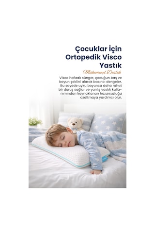 Viscofoam ViscoKidz Ortopedik Çocuk Yastığı Visco Yastık 67.5x33x6cm
