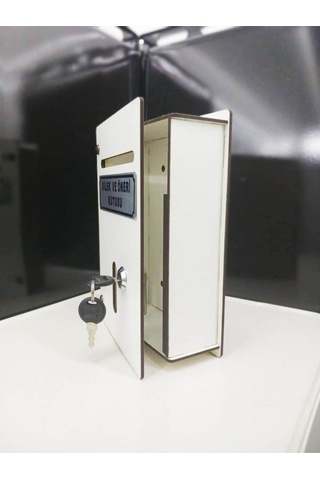 Beyaz Küçük Boy Ahşap Dilek Ve Öneri Kutusu