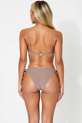 Benerly Kadın Bikini Takımı Desteksiz Üçgen Kap Ayarlanabilir Askılı Norm Vizon