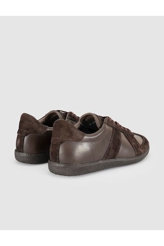 Kahverengi Süet Deri Kadın Sneaker Kahve