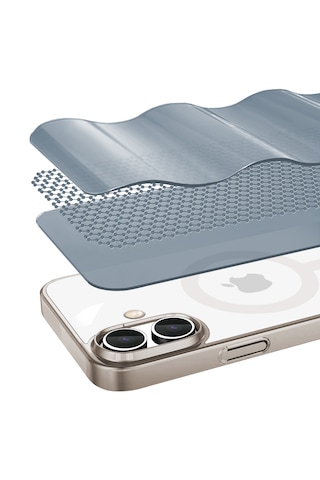 Apple Uyumlu iPhone Buff 16 Magsafe Slim Fit Kılıf Titanium Gray