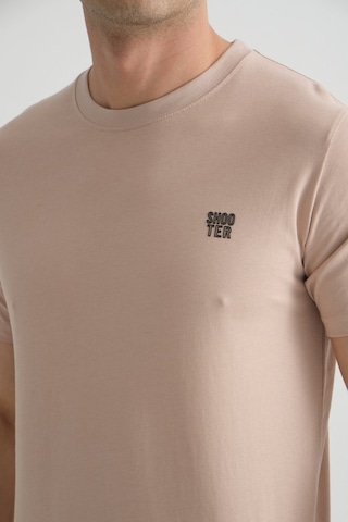 Shooter Sportwear Shooter Erkek Pamuklu Esnek T-shirt Standart Kalıp Minimal Logolu Taş