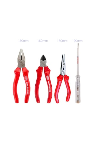 İzeltaş Set 180 Mm Pense 160 Mm Yan Keski 160 Mm Kargaburun 190 Mm Kontrol Kalemi