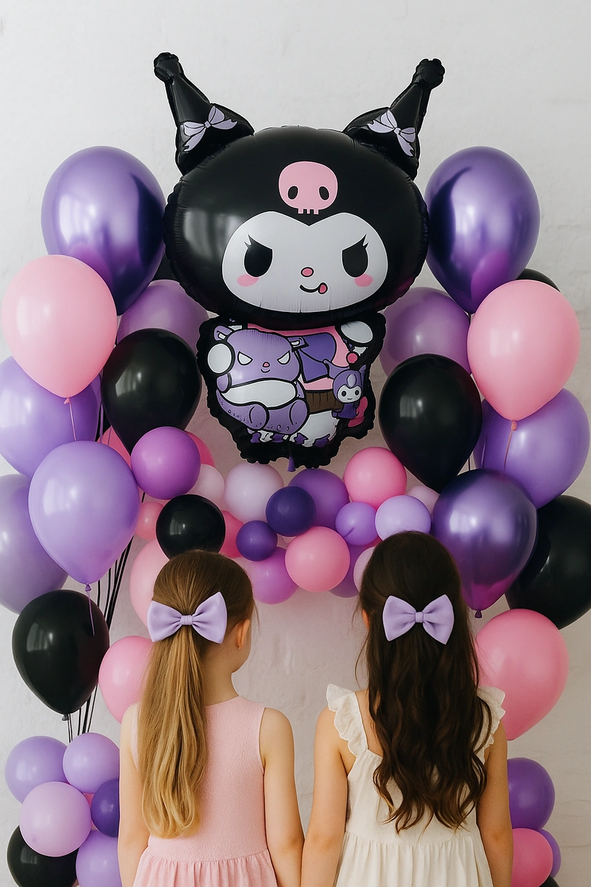 Folyo Balon Kuromi Temalı 80x50 Cm Mor-siyah Tonlarında Doğum Günü Balonu Diğer