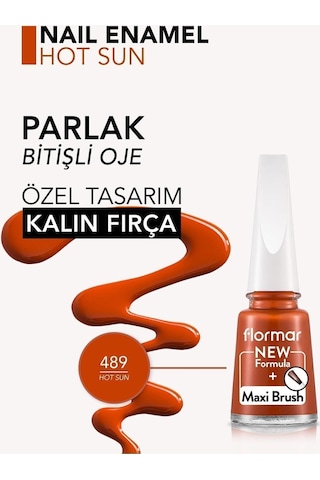 Flormar Nail Enamel Yüksek Pigmentli & Parlak Bitişli Oje Fne-489 Hot Sun