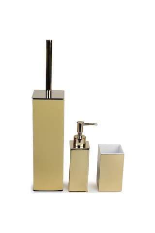 Kobos Kare Banyo Seti Parlak Altın