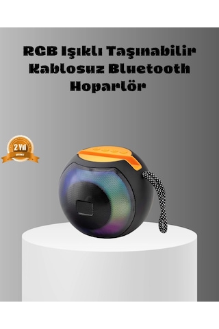 Özel Pil Taşınabilir Bluetooth Hoparlör Rgb Işıklı, Güçlü Bas Ve 8 Saat Pil Ömrü