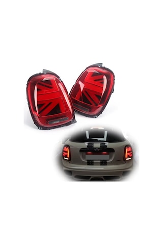 Autogp Mini Cooper F55 F56 F57 Arka Stop Lambası Ledli Kırmızı Union Jack 2014 / 2018