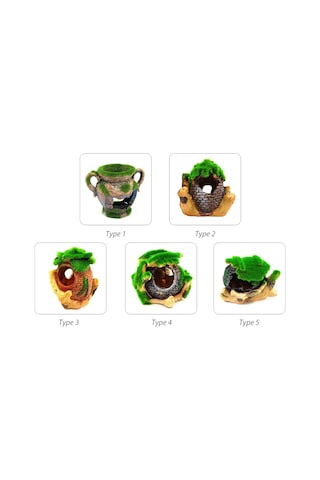 Vkemall Akvaryum Dekorasyonu: Saf Reçine Bitkili Kırık Süs Saksısı - Yüksek Kalite, Bakımı Kolay, Tüm Su Canlıları İçin Uygun