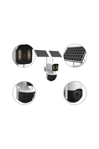 Güneş Enerjili Bahçe Kamerası 4g Sım Kartlı 9mp Akıllı Güvenlik Kamerası 2 - Hs08374191-1 Renkli