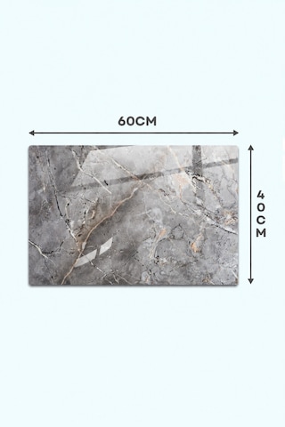 Gökçeoğlu Cam Ocak Arkası Koruyucu Cam Koruyucu Tezgah Ankastre Arkası Pacific Mermer 40cm X 60cm Çok Renkli