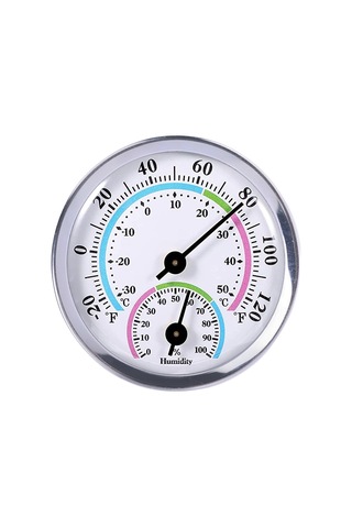 Maiyame Duvar Tutulabilen Kompakt Oda Sıcaklık Nem Ölçeri - Bebek Aileleri İçin Gerekli - Pil Gerekmez - Gümüş Renk