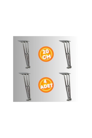 20 Cm Metal Boncuklu Koltuk Ayağı Mobilya Ayağı Ünite Ayağı Konsol Ayağı Puf Berjer Ayağı 4adet Krom