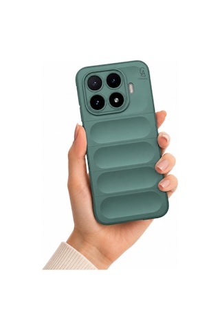 Xiaomi Mi 17t Uyumlu Kılıf Esnek Tpu Oyuklu Arka Yüzey Tasarımlı Silikon Kapak Koyu Yeşil