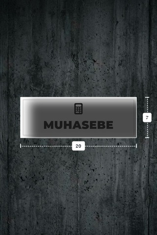 Muhasebe Yazılı - Metal - Beyaz Renk - Kapı İsimliği - 20x7 Cm