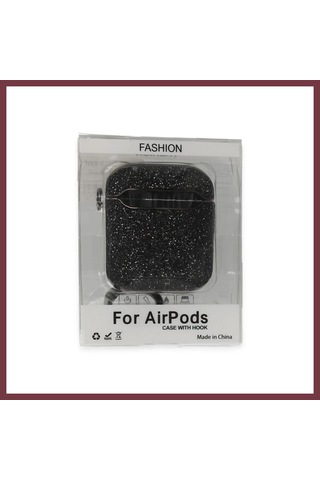 Storeşahin Apple Uyumlu AirPods 2 2.nesil Spell Simli Kılıf - Siyah Shn0720