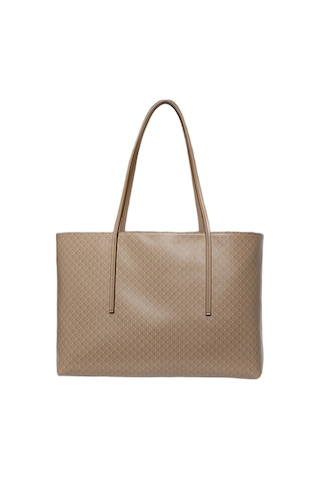Calvin Klein Lv04f3266g Emblem Aop Kadın Omuz Çanta Bej