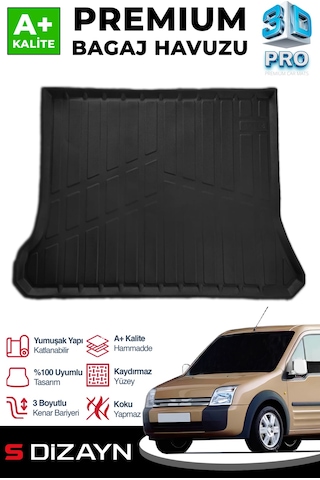 S-dizayn Ford Connect 3d Pro Bagaj Havuzu 2002-2013 A+ Kalite