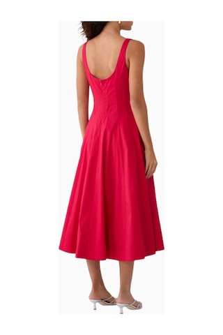 Staud Wells Dress, Midi A - Kesim Elbise, Günlük Ve Özel Etkinlikler Için Şık Kırmızı