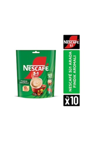 Nescafe 3 ü 1 Arada Fındık Aromalı Kahve 10'lu