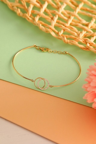 14 Ayar Altın Bileklik Kelepçe Çift Alyans Modeli 7,00 Cm Çapında Sarı Altın