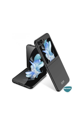Microsonic Samsung Galaxy Uyumlu Z Flip 5 Kılıf Shape Hard Cover Siyah
