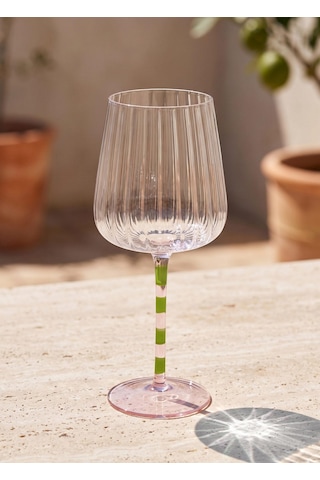 The Mia Şarap Kadehi Pembe Yeşil 500 Ml Çok Renkli