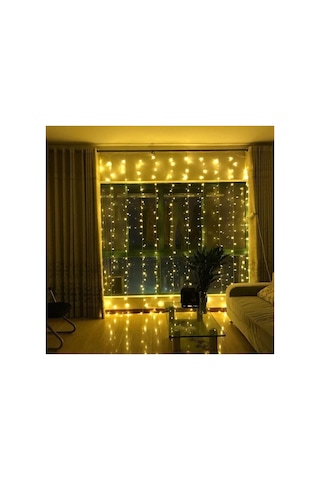 8 Fonksiyonlu 200 Led 10 Saçak Şerit Led 2x2 Perde Ip Led Gün Işığı A