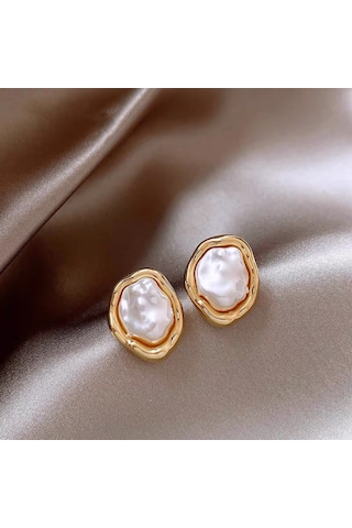 Vkemall Asimetrik Desenli Zümrüdüanka Mersin Küpe, Gündelik Ve Bayram Giyimini Güzelleştirir, Sevgililere Özel Hediye Gold