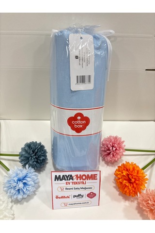 Cotton Box Deluxe Mavi Tensel Çift Kişilik Lastikli Çarşaf Seti 160x200+30 Çok Renkli