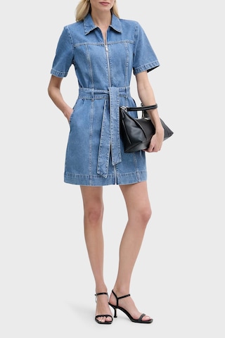 Calvin Klein % 100 Pamuk Kemerli Kot Gömlek Elbise Lv047g738gyrc Bayan Elbise Lv047g738g Yrc Mavi