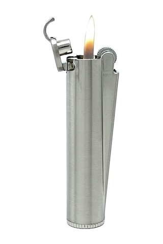 Clipper Metal Benzinli Çakmak - Mat Gümüş Mat Krom Özel Metal Kutulu Krom