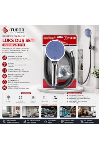 Tudor Tdr-253 Milano Lüks Duş Seti - Silikon Hortum 1.5 M, 3 Kademeli Mafsal, Mix Duş Başlığı Diğer