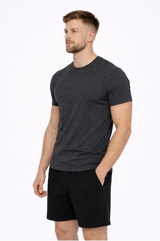 Axxel Erkek Koyu Gri Melanj Pamuk Likralı Süprem Kısa Kollu-t-shirt-d230