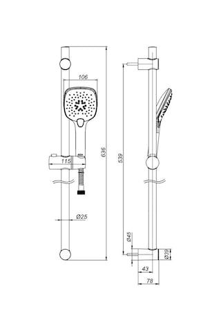 Eca İcon 102146080 Banyo Hareketli Sürgülü Duş Seti Üst Takımı Krom