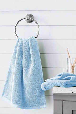 10 Lu El Yüz Otel Havlusu 50x85 Cm Renkli 16/1 Avs 200 Gr Mavi