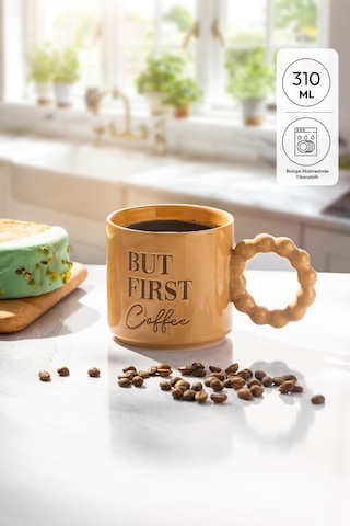 Emsan But First Coffee Krem Rengi Kupa 310 Ml Krem