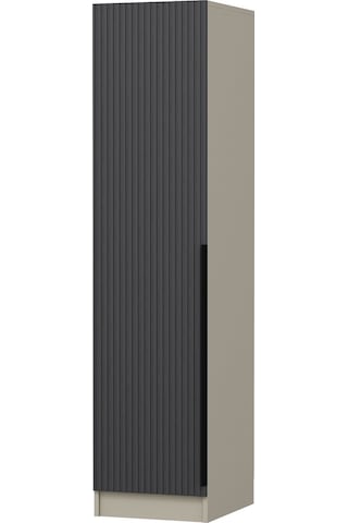 Minar Kale 1 Kapaklı Dolap Çizgili Mebran 190cm - Kumtaşı/antrasit - Askılıklı Çok Renkli