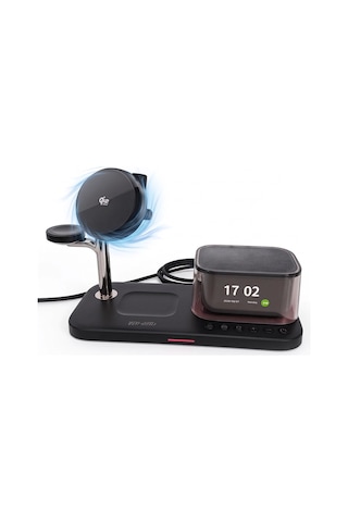 Ven-dens Vd-wlc024 Qi2 25 W 3 Ü 1 Arada Manyetik Kablosuz Şarj İstasyonu, Bluetooth Hoparlör, Siyah