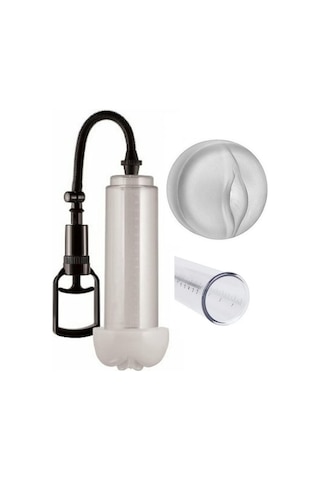 Erofoni Yeni Nesil Süper Penis Pump 20 CM Realistik Vajina Girişli Süper Vakum Penis Pompası