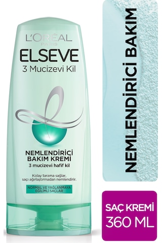 Elseve 3 Mucizevi Kil Ağırlaştırmayan Saç Bakım Kremi 360 ML