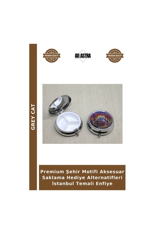 Premium Şehir Motifi Aksesuar Saklama Hediye Alternatifleri İstanbul Temali Enfiye Çok Renkli