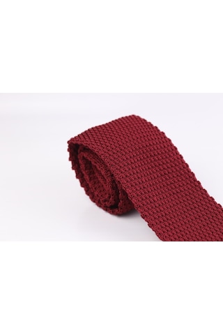 Demfashion Özel Desenli Örme Kravat - Kırmızı (533047588) Kırmızı